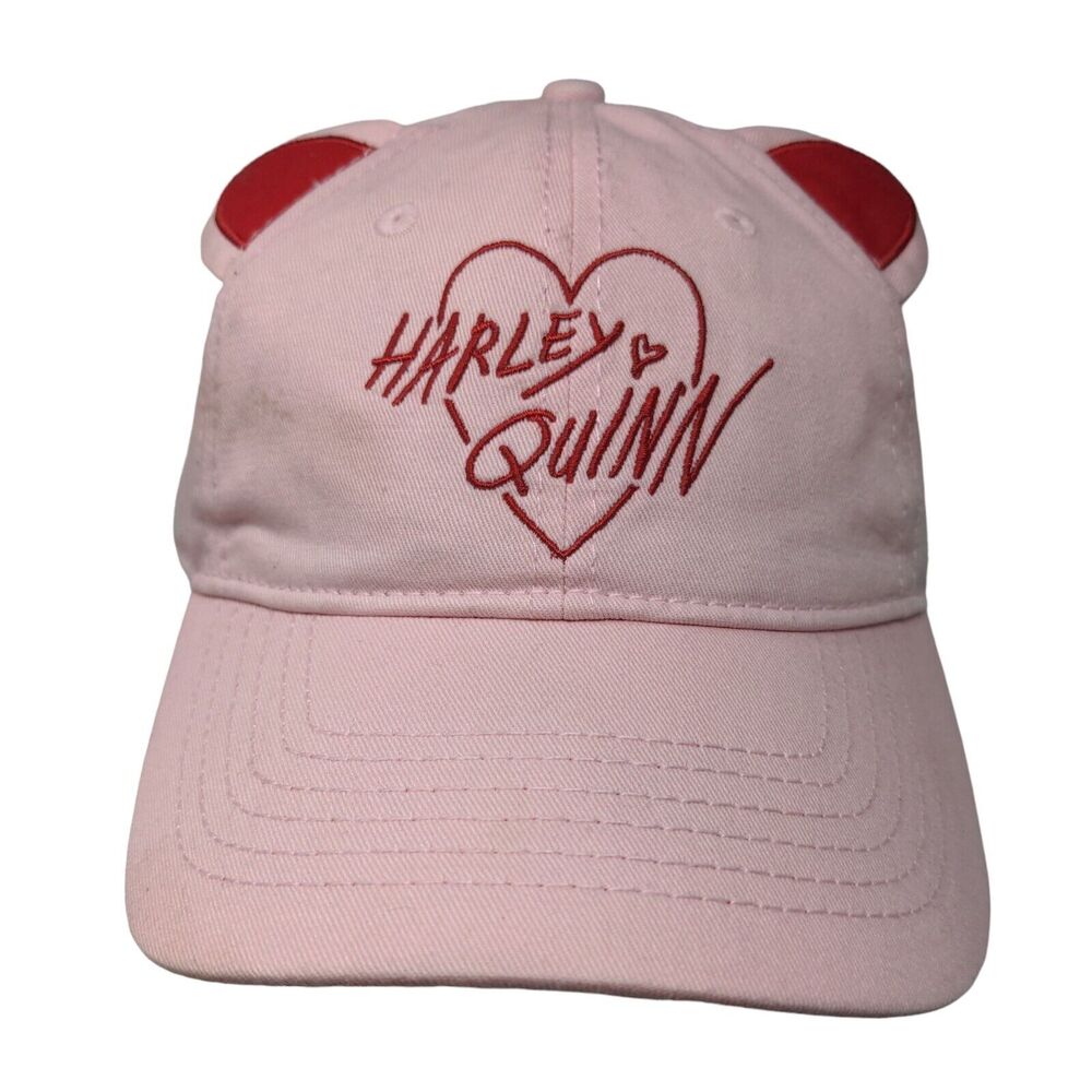 Harley Quinn Cat Ears Slideback Hat Pink OSFM Embroidered Birds Of Prey